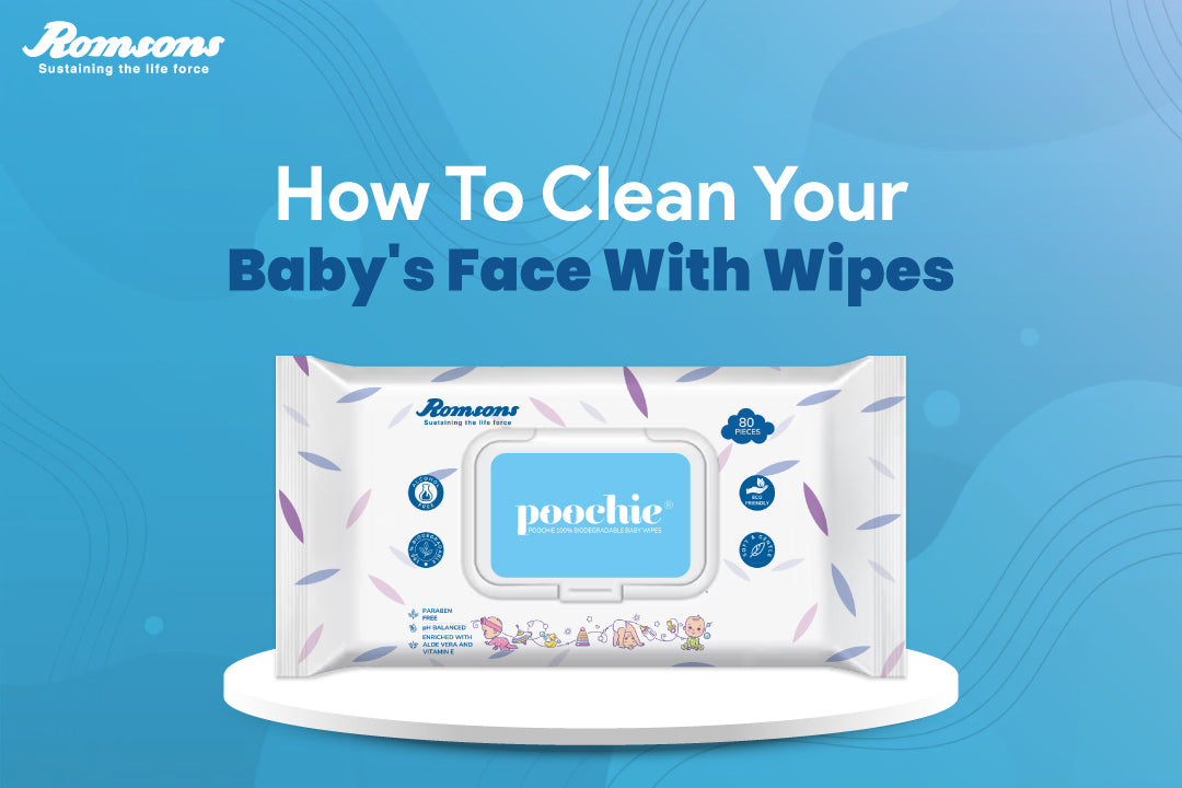 How To Clean Your Baby's Face with Wet Wipes romsons.in