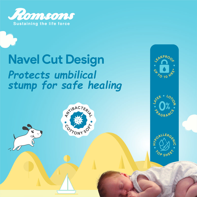 Romsons Poochie Total Play Newborn Tape Style Baby Diapers