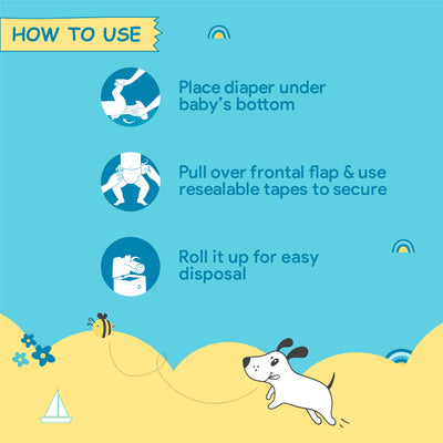 Romsons Poochie Total Play Newborn Tape Style Baby Diapers