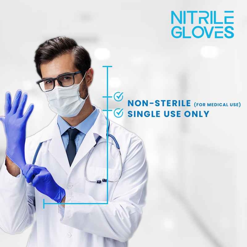 Blue Nitrile Examination Gloves