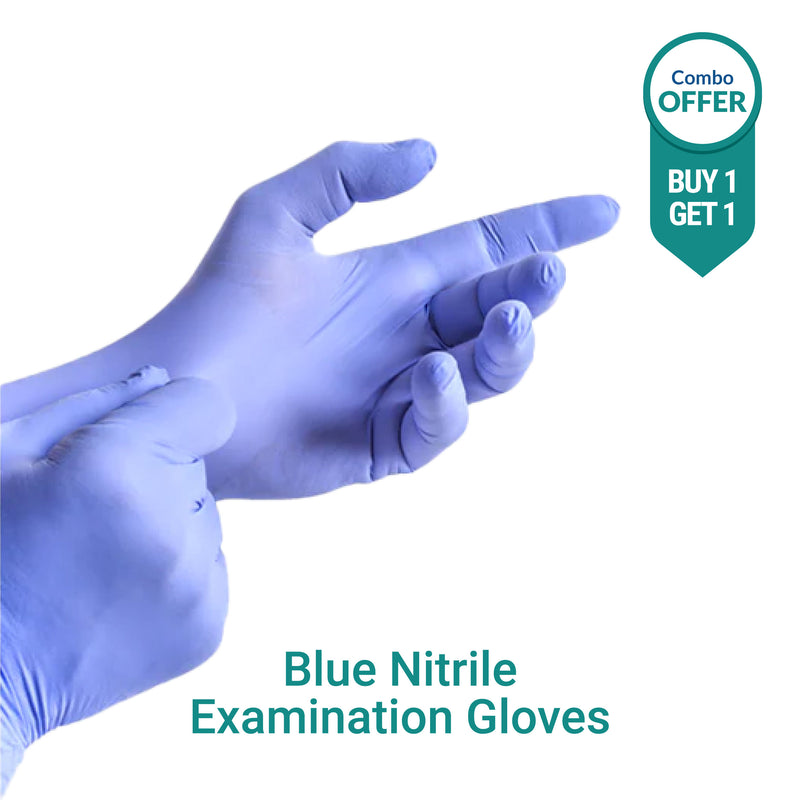 Blue Nitrile Examination Gloves (BOGO)