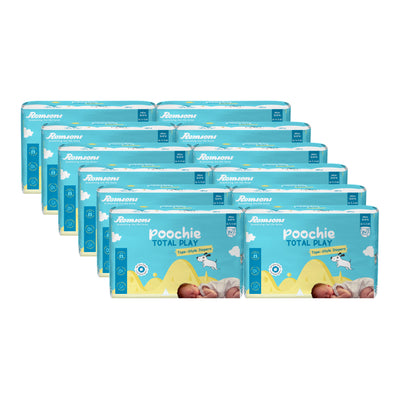 Romsons Poochie Total Play Newborn Tape Style Baby Diapers