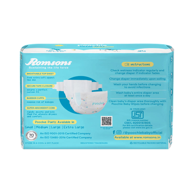 Romsons Poochie Total Play Newborn Tape Style Baby Diapers