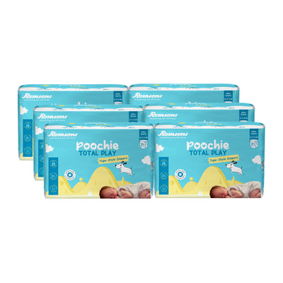 Romsons Poochie Total Play Newborn Tape Style Baby Diapers