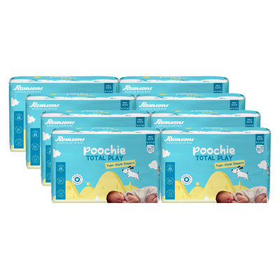 Romsons Poochie Total Play Newborn Tape Style Baby Diapers
