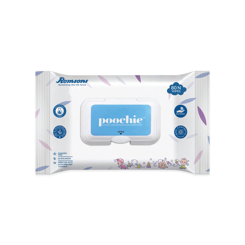 Poochie 100% Biodegradable Baby Wipes