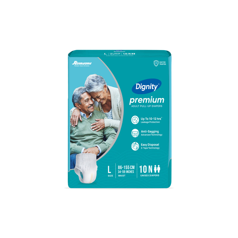 Liberty Premium Adult Diaper Pants, Extra Large (XL) 10 Count, Waist Size  (96-165cm | 38-65 inches), Unisex, Leak Proof, Extra Elastics, High  Absorbency, 12 Hrs protection, Pack of 1 : Amazon.in: Health & Personal Care