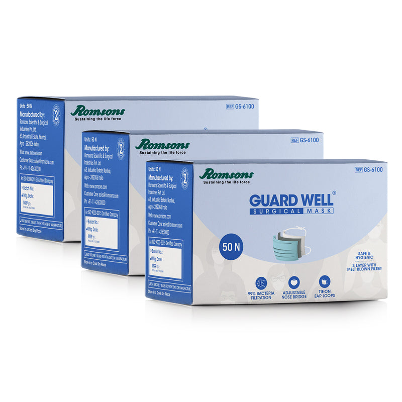 Guard Well 3 Ply Surgical Mask (Pack of 3)